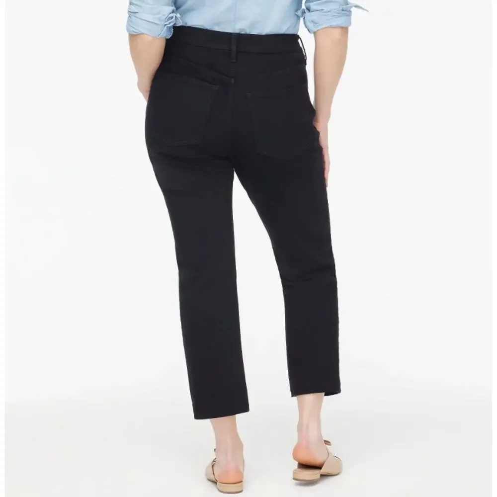 J.Crew Curvy Essential Straight-leg Jean WMNS 26 Black All-day Stretch High Rise